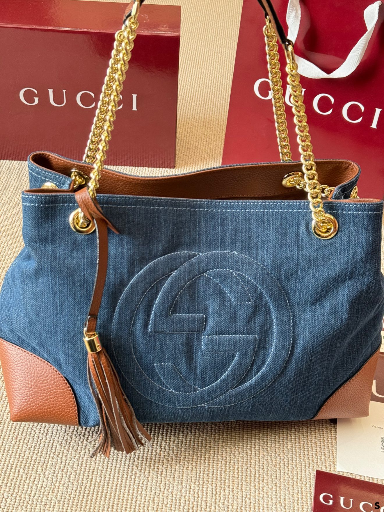 Gucci Soho denim bag 38x26x14cm - Image 7
