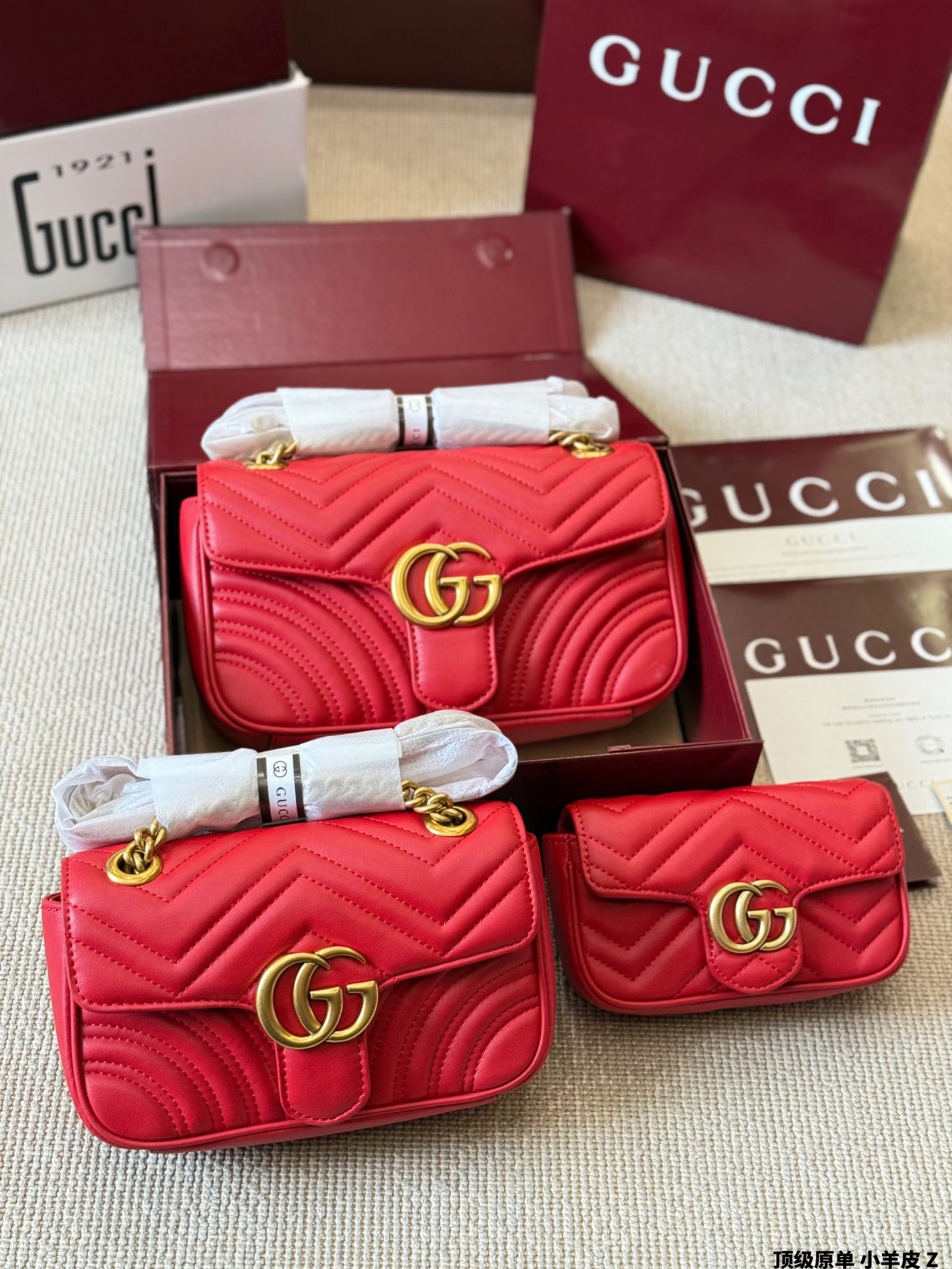 Gucci GG Marmont red 26cm, 22cm, 16cm - Image 6