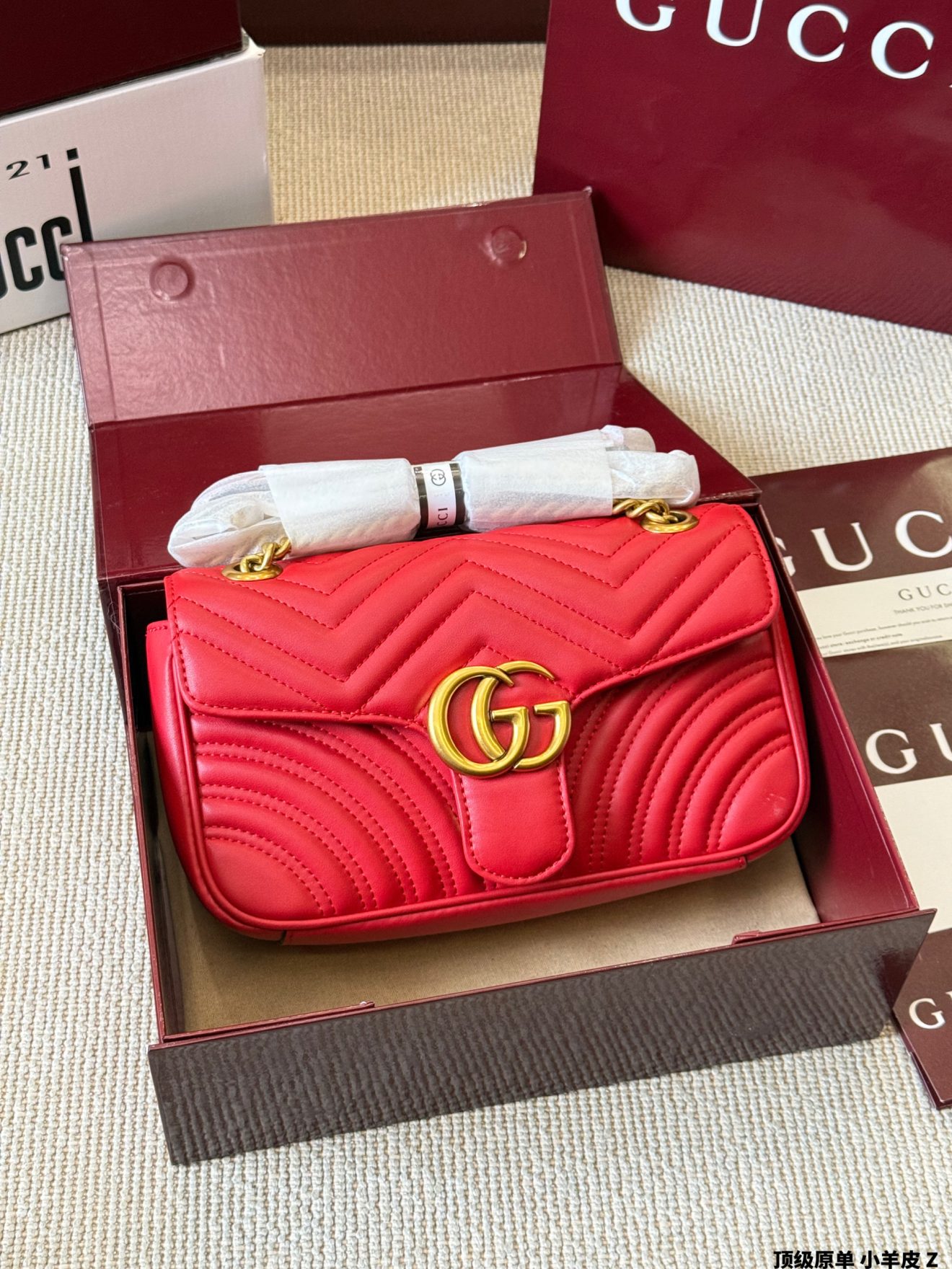 Gucci GG Marmont red 26cm, 22cm, 16cm - Image 7