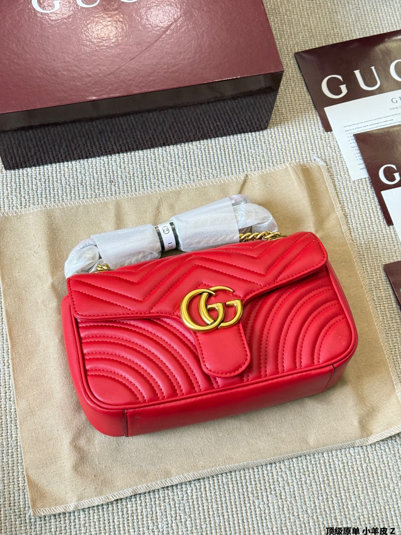 Gucci GG Marmont red 26cm, 22cm, 16cm - Image 11