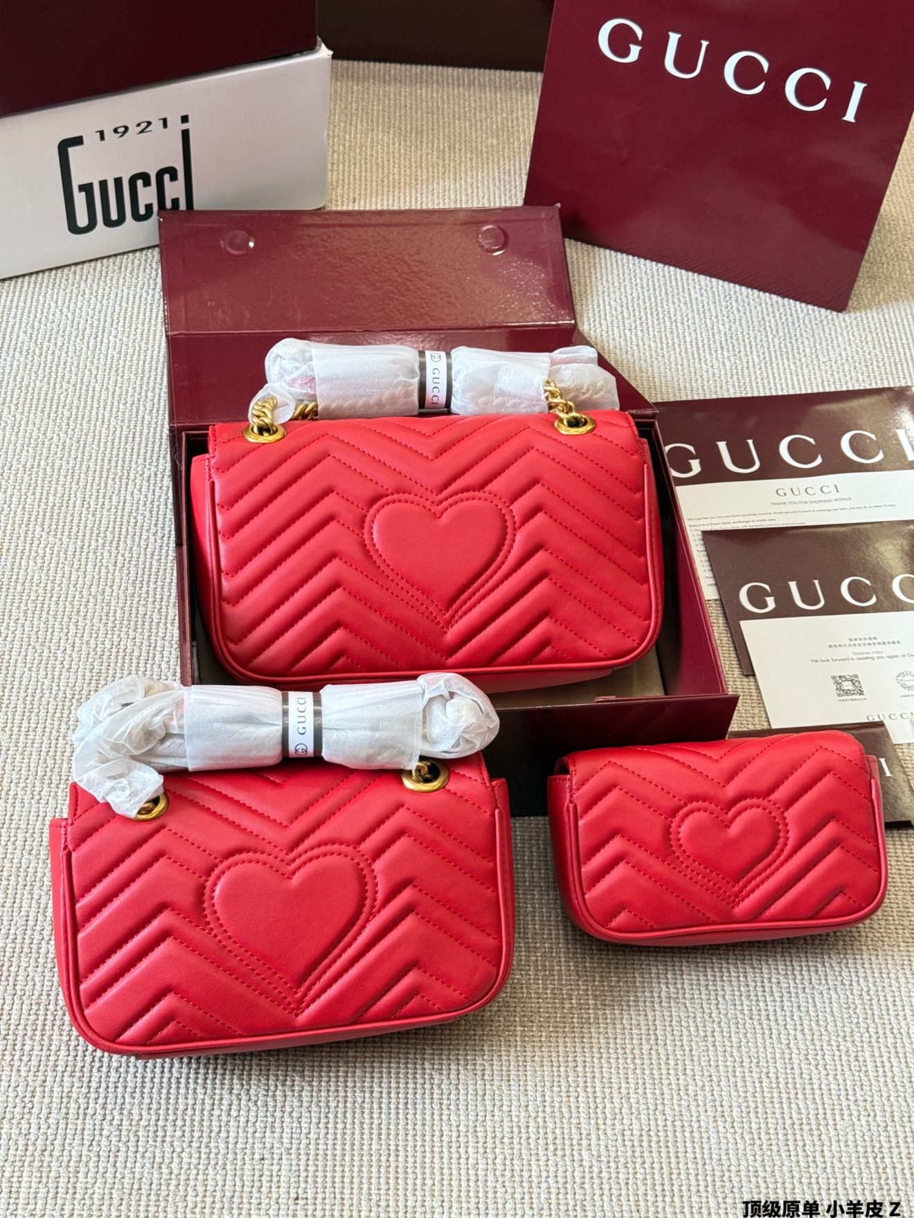 Gucci GG Marmont red 26cm, 22cm, 16cm - Image 4