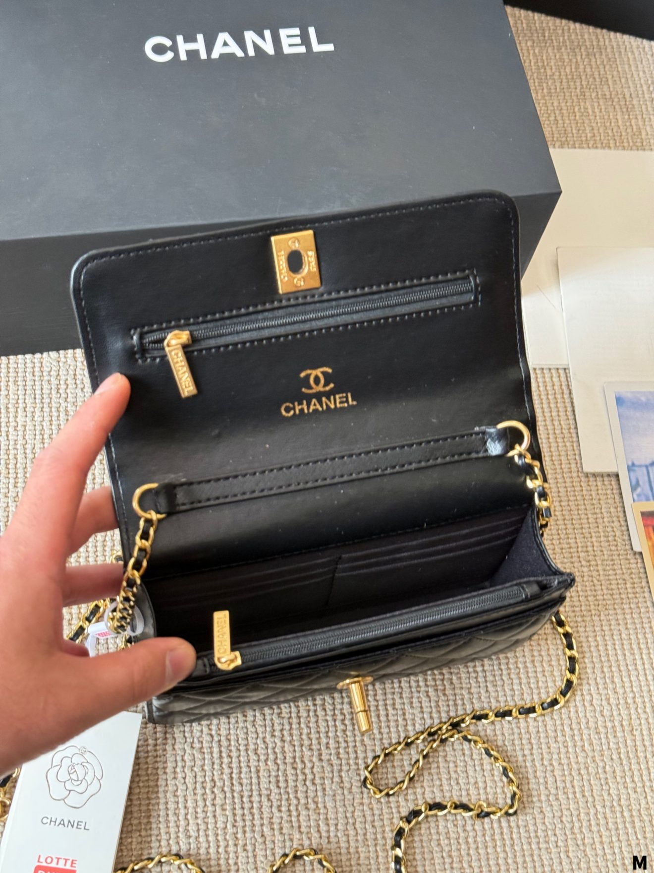 Chanel woc lamb skin golden hardware 19*12cm - Image 3