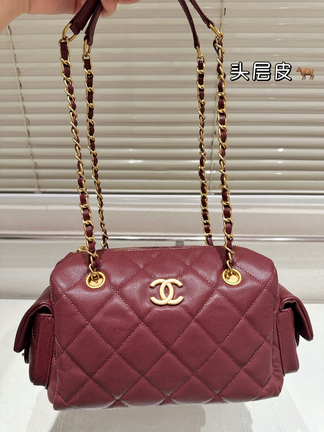 chanel 25k bowling bag with caviar texture 2 colors - Image 10