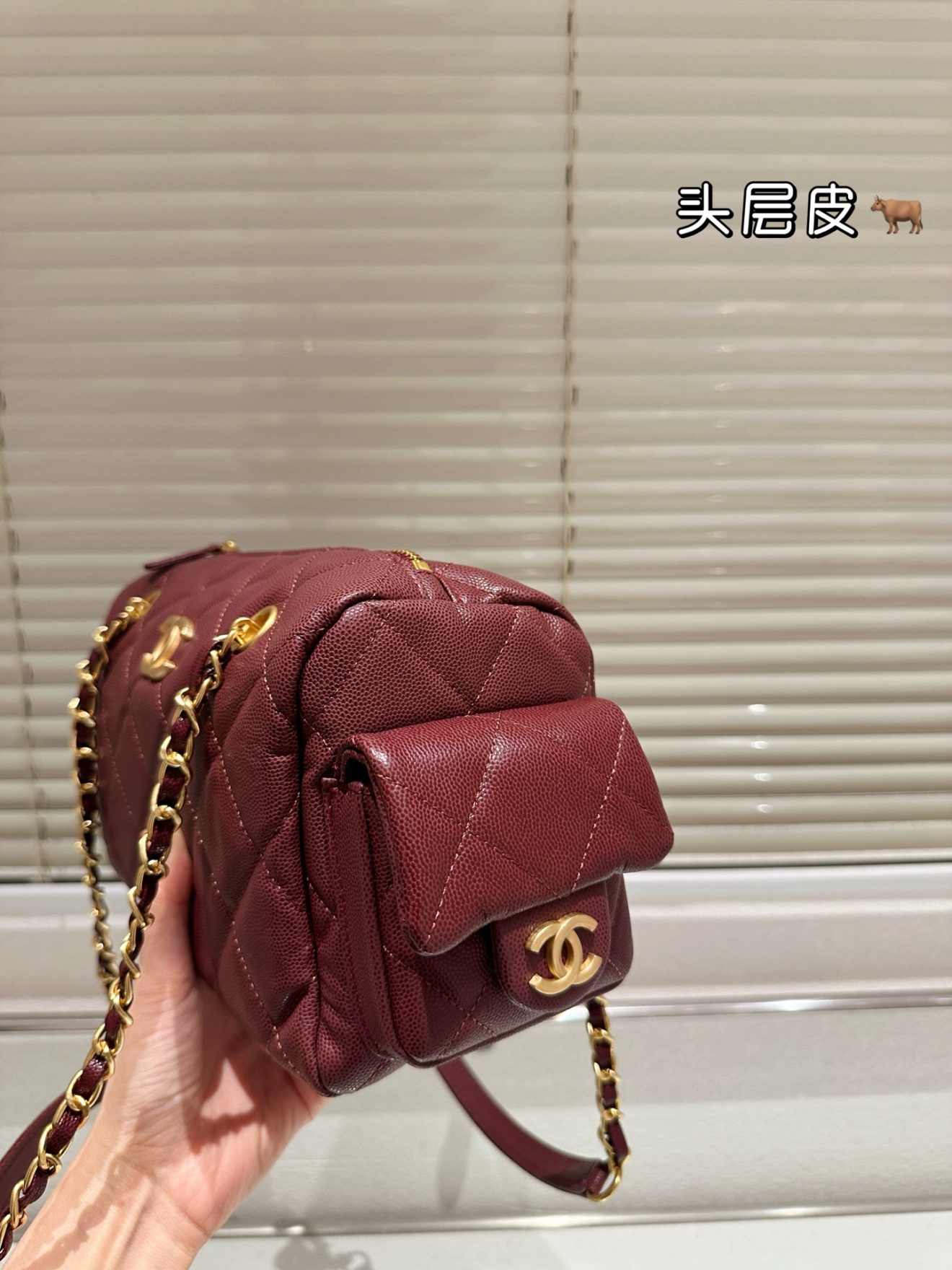 chanel 25k bowling bag with caviar texture 2 colors - Image 5