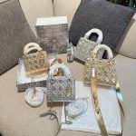 Lady Dior bling bling silver and gold in 17/20cm