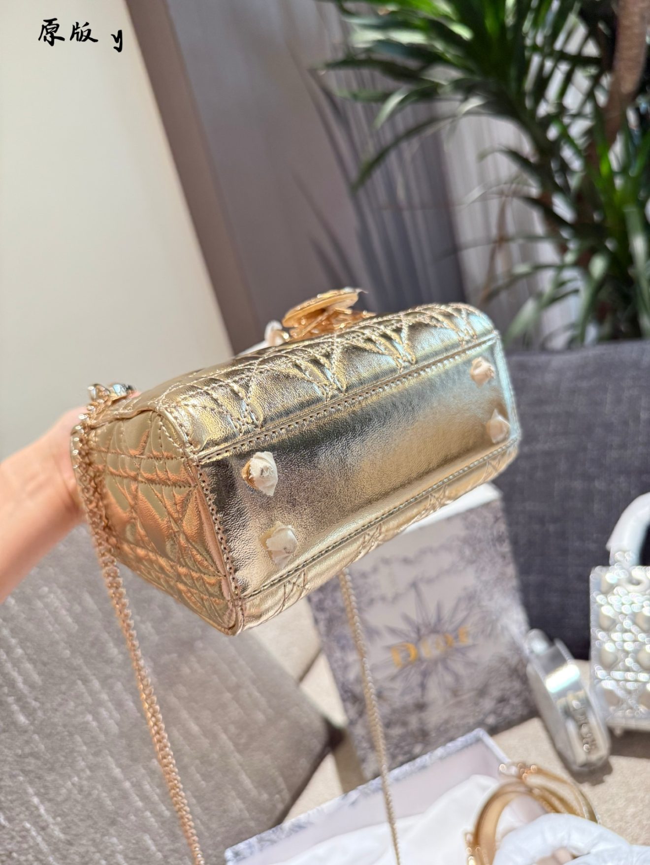 Lady Dior bling bling silver and gold in 17/20cm - Image 6