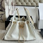 CHANEL 25 Suede Hobo Cream Small 26x30cm