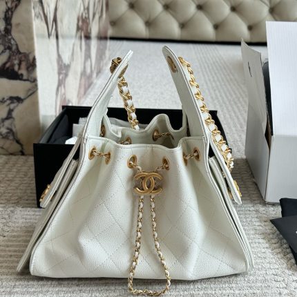 CHANEL 25 Suede Hobo Cream Small 26x30cm