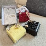 Micro Lady Dior Pattern Leather in gold hardware 12cm