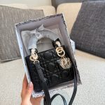 Micro Lady Dior Black Lambskin - gold hardware 12cm