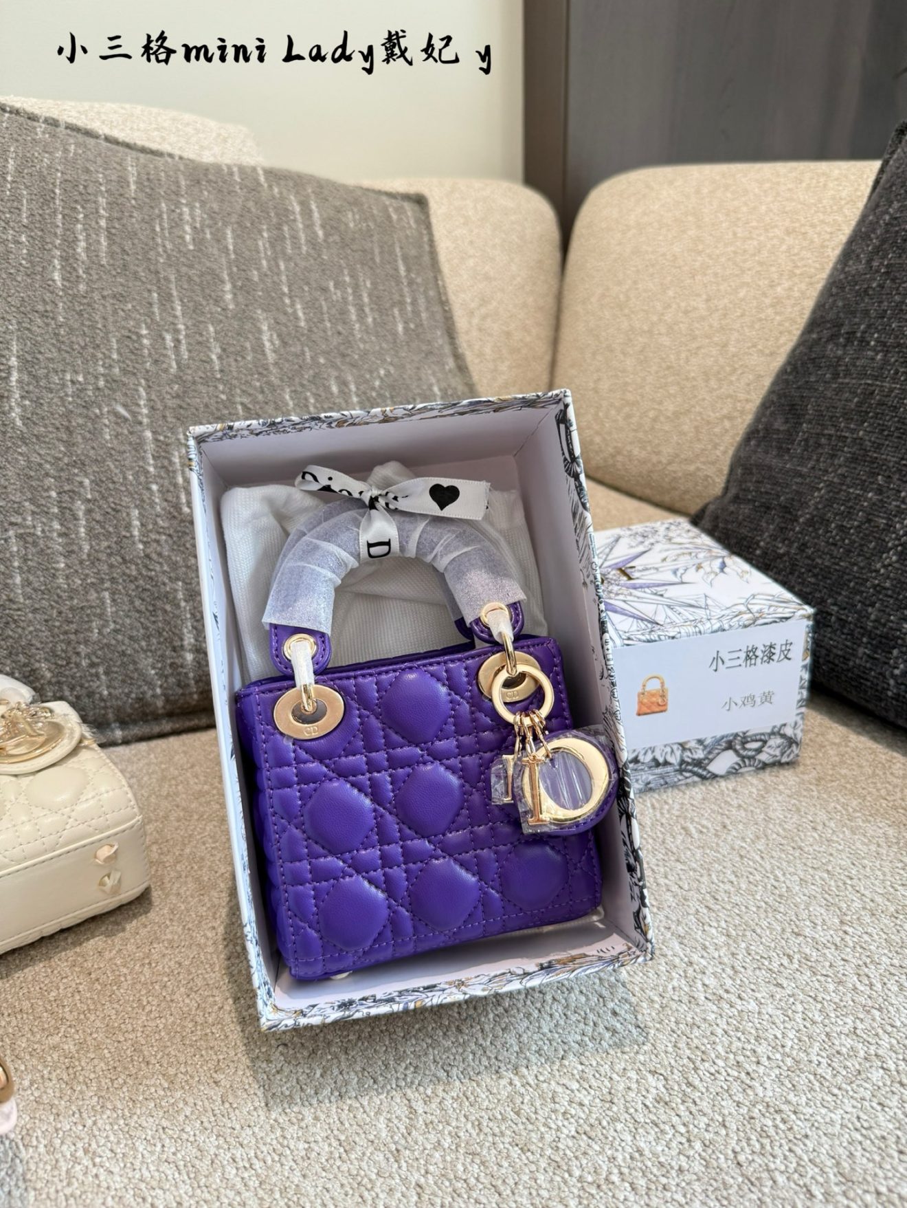 Micro Lady Dior gold hardware 12cm (7 colors) - Image 3