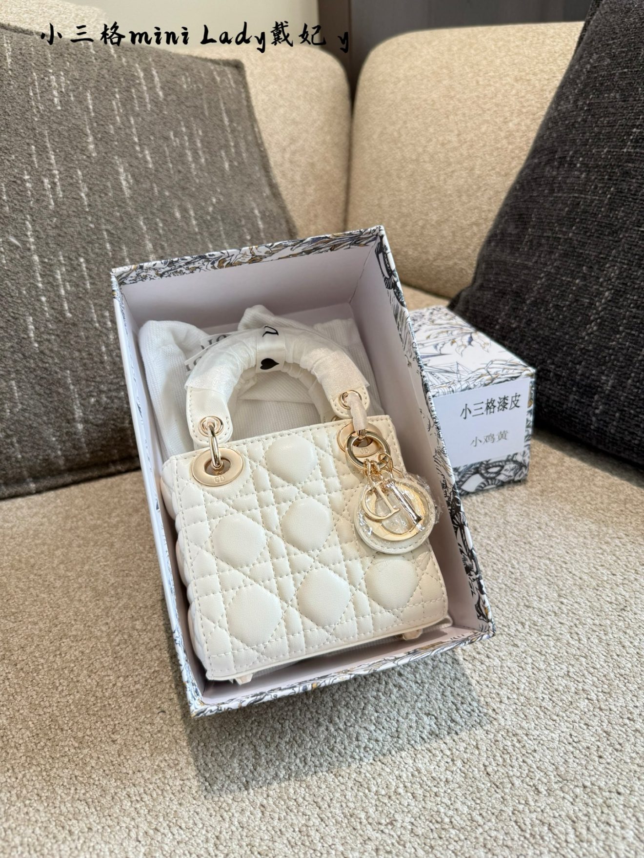 Micro Lady Dior gold hardware 12cm (7 colors) - Image 8