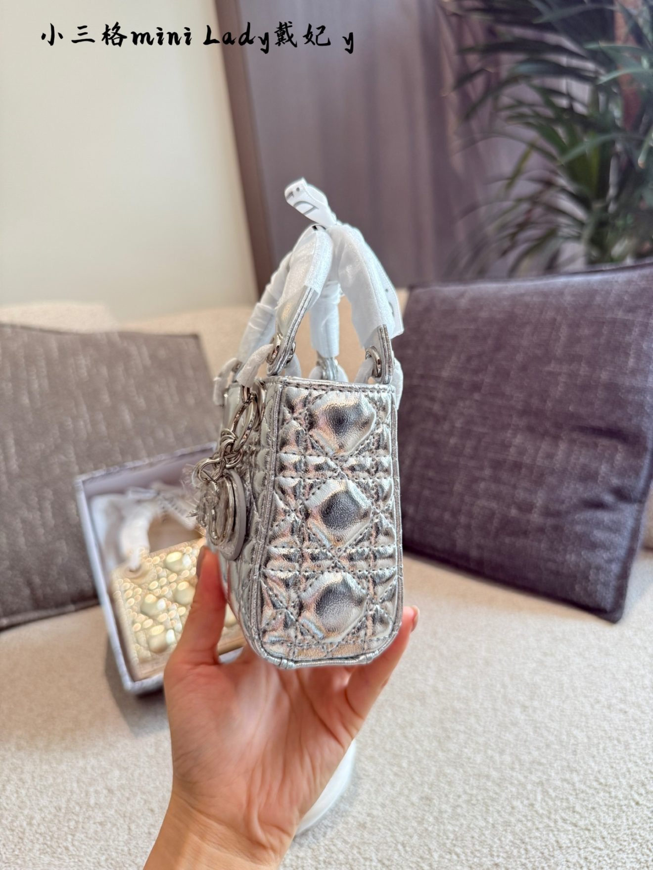Micro Lady Dior Gold & Silver 12cm - Image 8