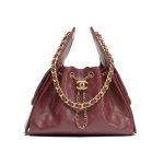 CHANEL 25 Caviar Bag Burgundy Small 26x30cm