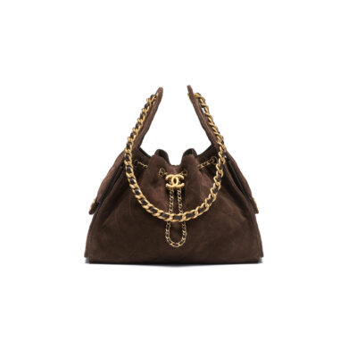 CH@NEL 25 Suede Bag Brown Small 26x30cm