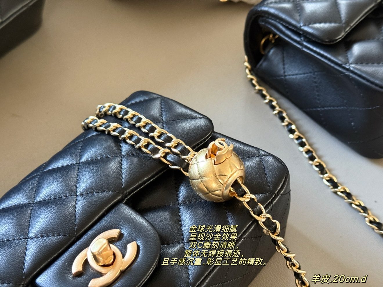 Ch@nel Flap Bag-Lambskin Leather-Gold Hardware-20CM - Image 6
