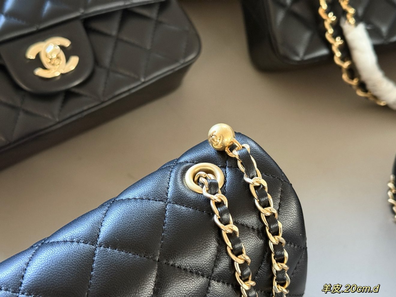 Ch@nel Flap Bag-Lambskin Leather-Gold Hardware-20CM - Image 7