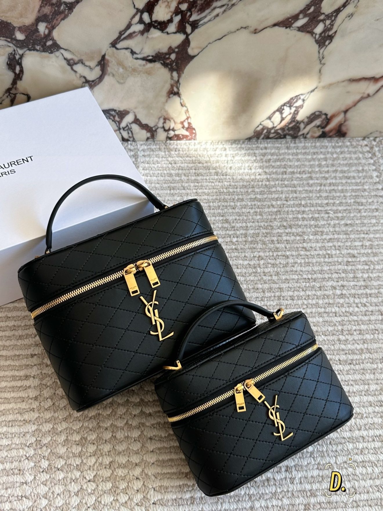 YSL Vanity black with gold hardware
