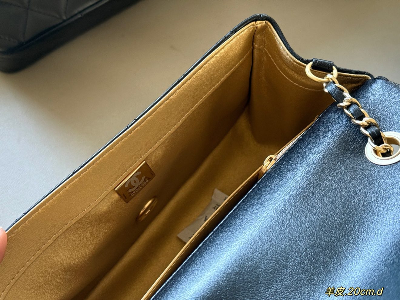 Ch@nel Flap Bag-Lambskin Leather-Gold Hardware-20CM - Image 10