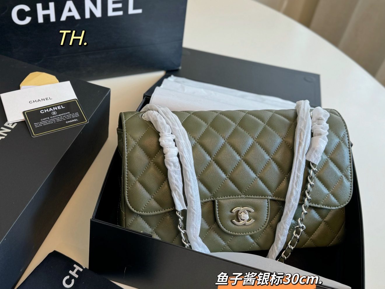 Chanel Flap Jumbo-Caviar Calfskin-Silver Hardware-30CM（9 colors） - Image 5
