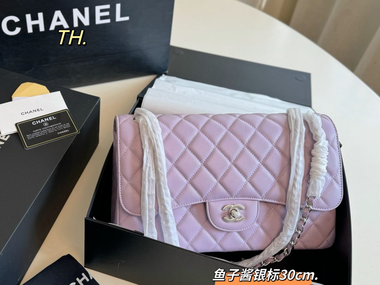 Chanel Flap Jumbo-Caviar Calfskin-Silver Hardware-30CM（9 colors） - Image 9