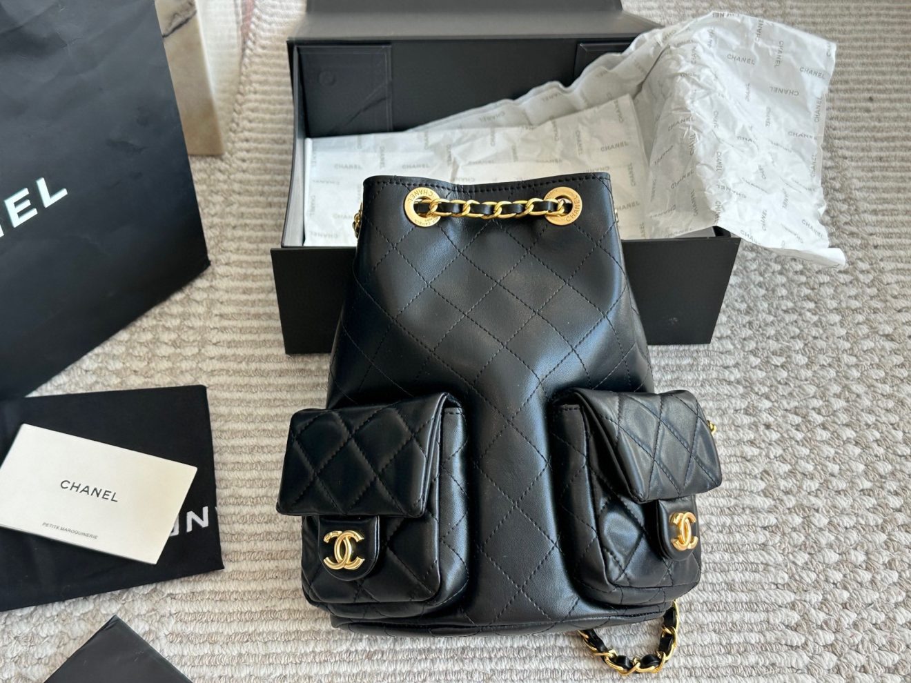CHANEL BACKPACK SIZE :24*18cm