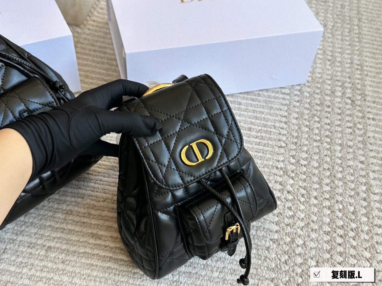 DIOR BACKPACK SIZE : MEDIUM 27 X 22cm ,MINI  18 X 19cm - Image 12