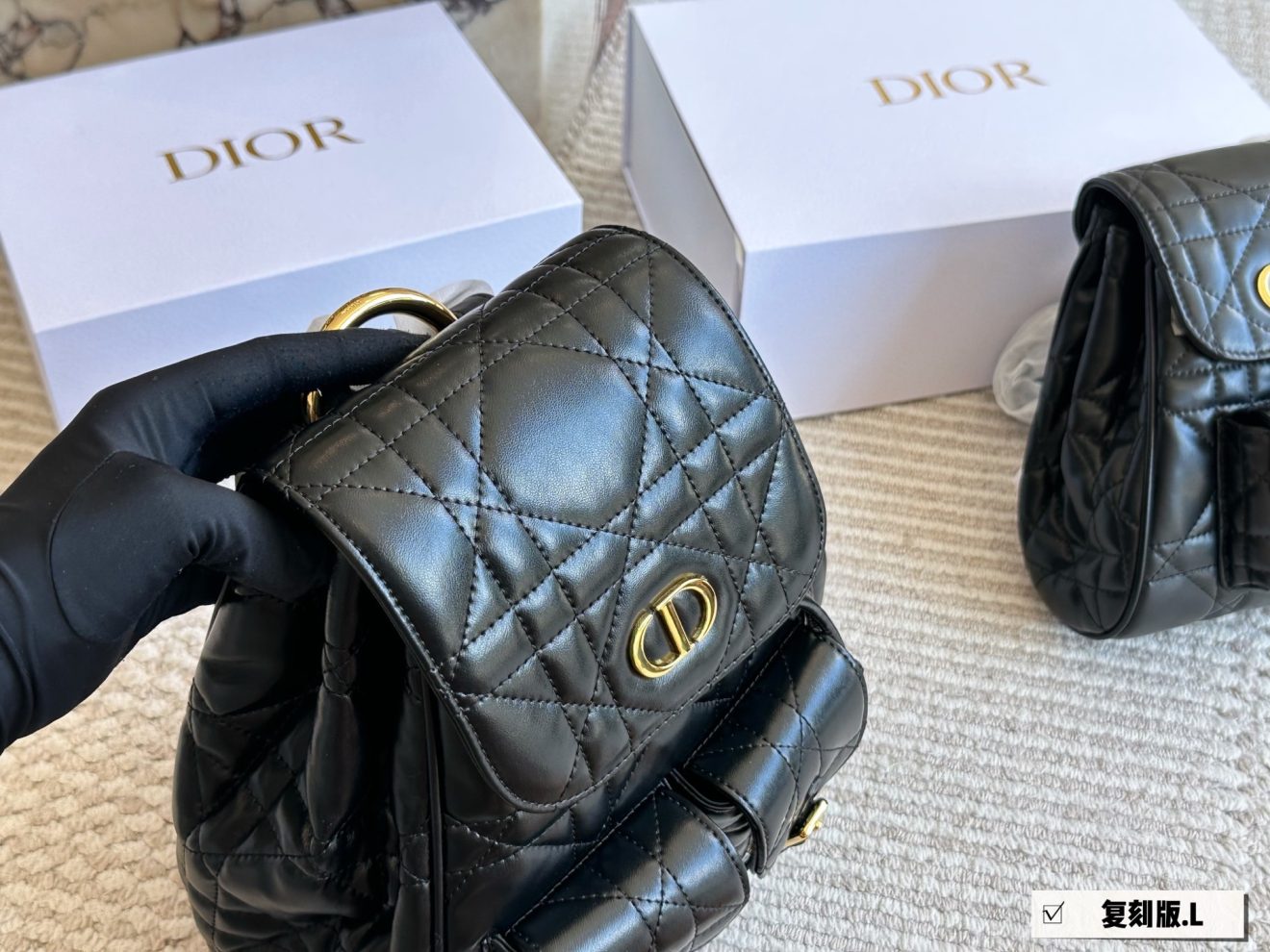 DIOR BACKPACK SIZE : MEDIUM 27 X 22cm ,MINI  18 X 19cm - Image 13