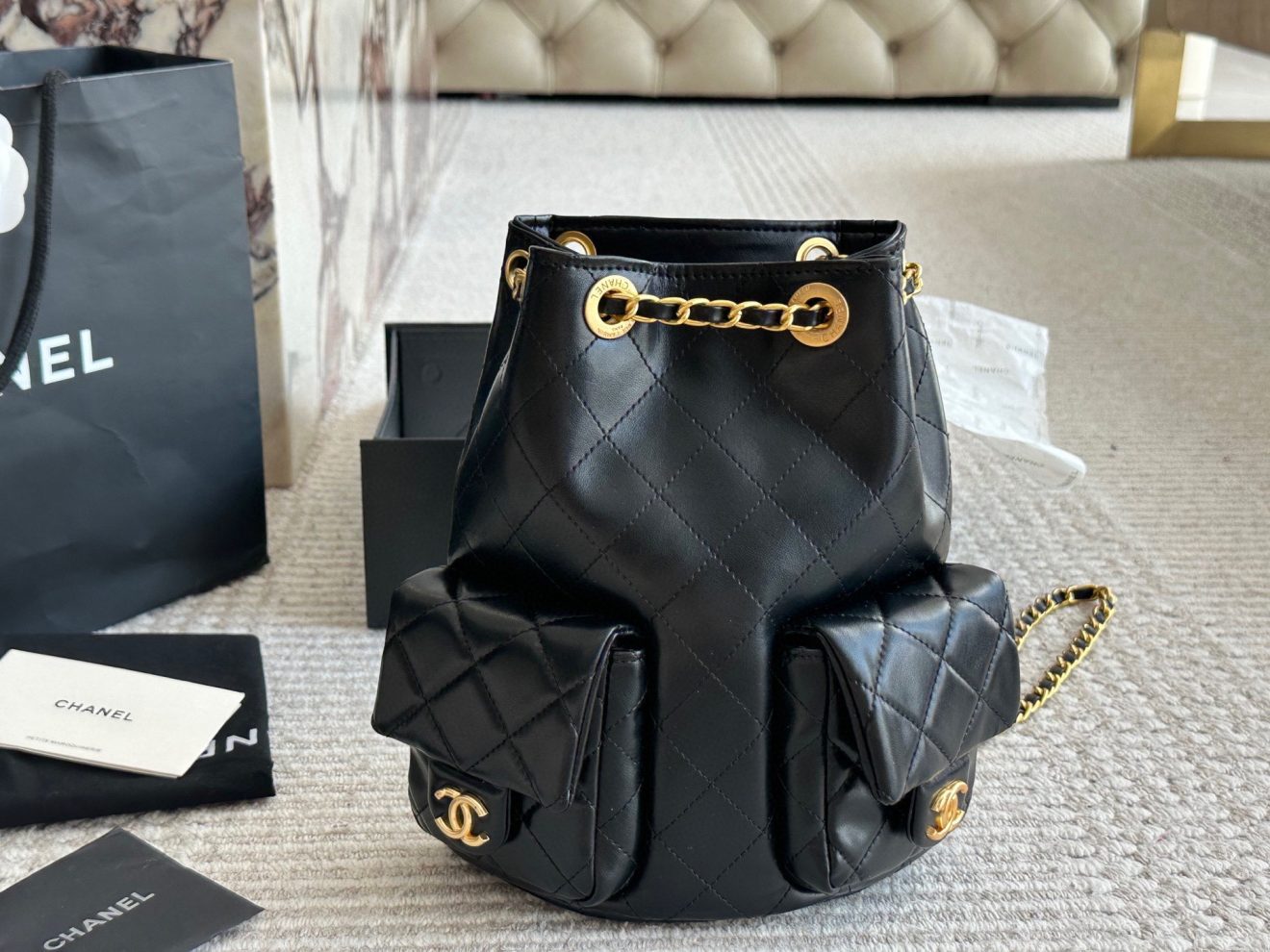 CHANEL BACKPACK SIZE :24*18cm - Image 2