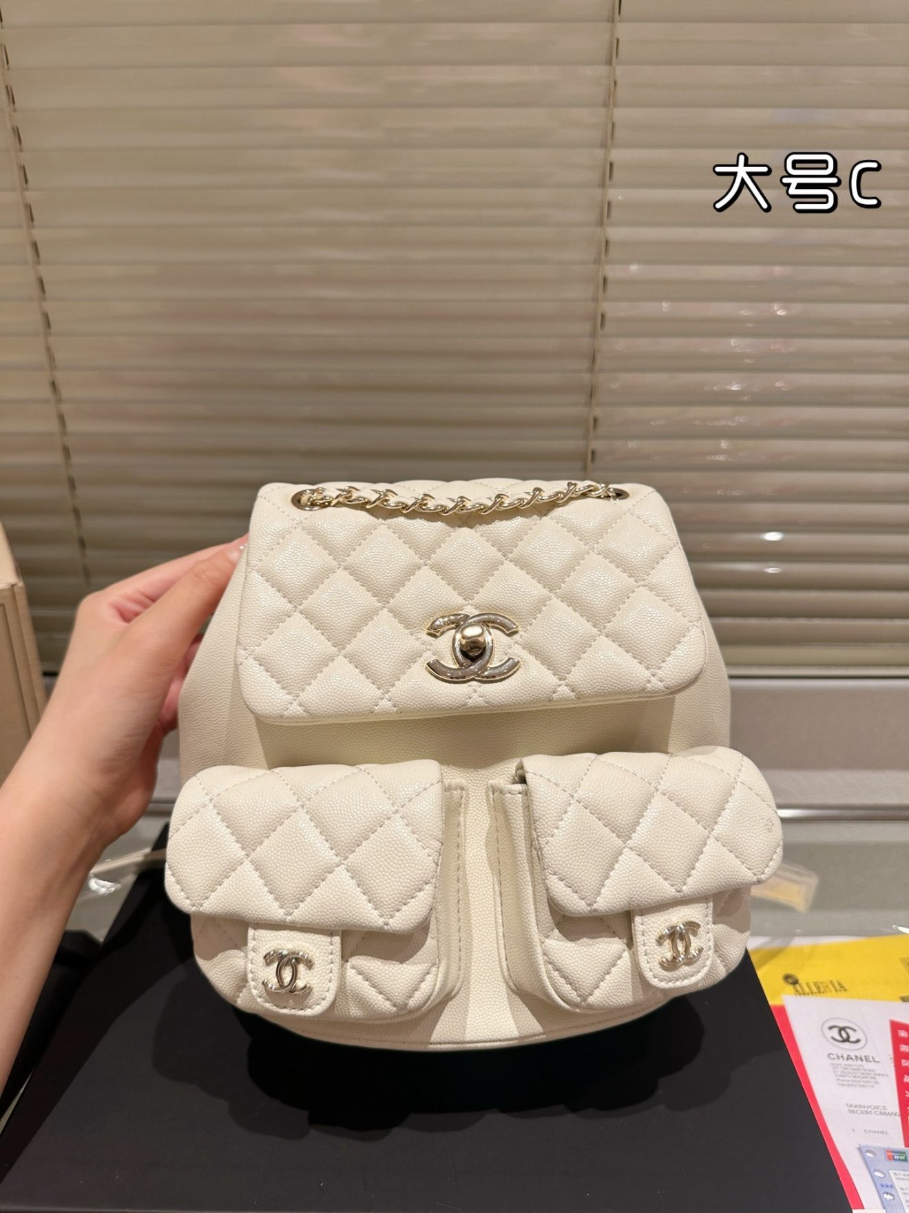 CHANEL BACKPACK SIZE : 20  x  20cm