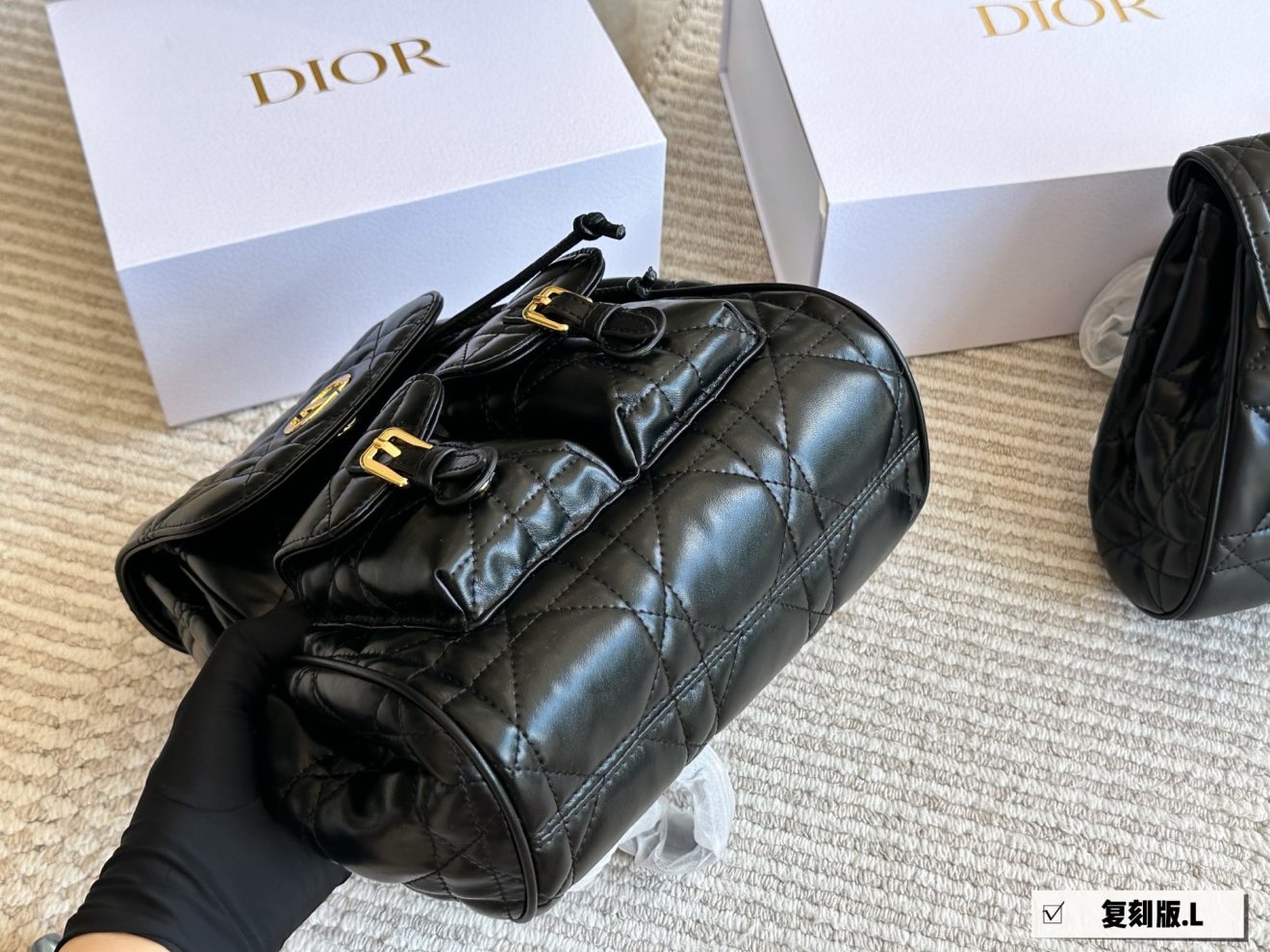 DIOR BACKPACK SIZE : MEDIUM 27 X 22cm ,MINI  18 X 19cm - Image 8