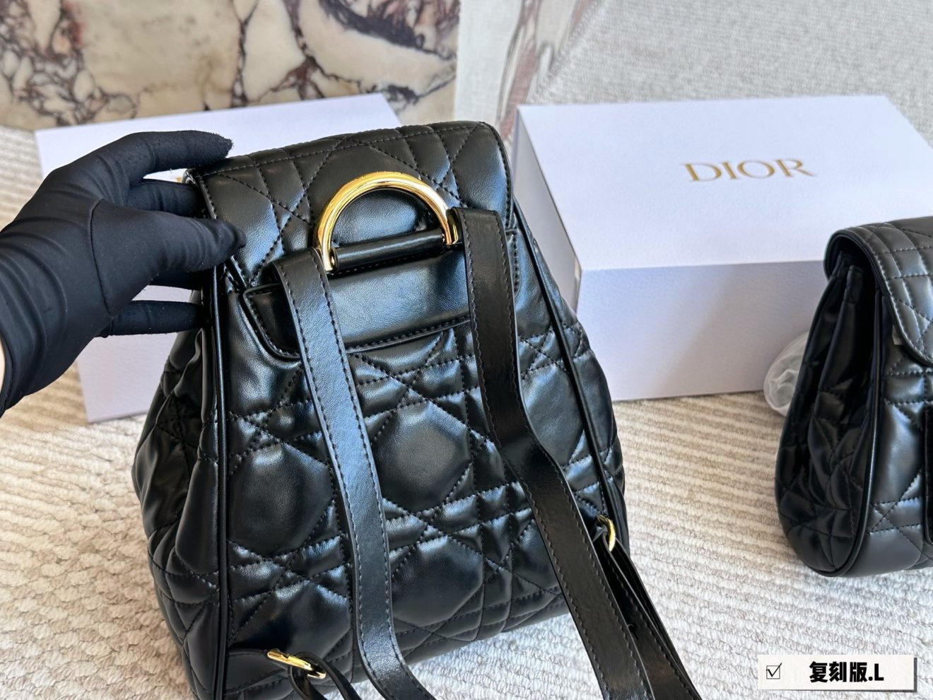 DIOR BACKPACK SIZE : MEDIUM 27 X 22cm ,MINI  18 X 19cm - Image 10