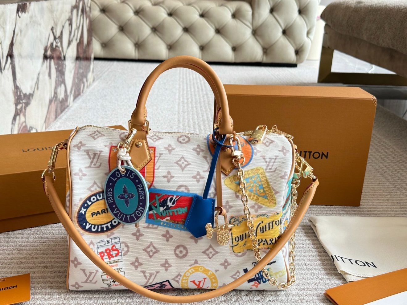 LOUIS VUITTON lv SPEEDY30 WHITE
