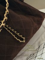 CHANEL 25 BAG BROWN suede small 26 CM - Image 4