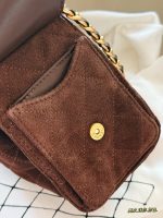 CHANEL 25 BAG brown suede  mini size 22 cm - Image 7