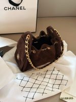 CHANEL 25 BAG brown suede  mini size 22 cm - Image 8