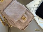 CHANEL 25 BAG grey suede mini size 22 cm - Image 9