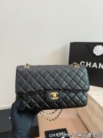 CHANEL CF  BLACK CAVIAR size：25*16cm