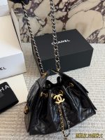CHANEL 25 bag black leather size : 26 / 22 cm - Image 3