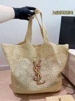 YSL beach raffia bag tote size ：46X36cm - Image 3