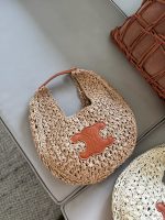 Celine triomphe raffia beach bag size : 38*25 cm - Image 3