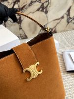 Celine bucket suede hobo bag size : 24*25cm - Image 4