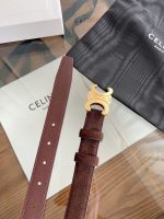 Celine triomphe suede belt 2.5 cm size: 80-100 cm