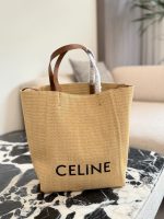 CELINE beach raffia tote bag size : 30×33cm