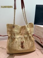 YSL beach raffia bag tote size ：35X35cm