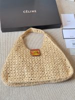 Celine Cabas raffia beach hobo bag size :40 x 33cm - Image 3