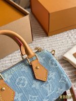 LOUIS VUITTON lv nano speedy  denim size : 16cm - Image 2