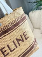 Celine beach raffia bag  size :  22 cm - Image 5