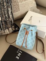 Celine bucket denim hobo bag size :14*18cm - Image 4