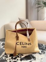 CELINE beach raffia tote bag size : 37×31cm